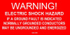 SOL105 - 4" X 2" - "WARNING! ELECTRIC SHOCK HAZARD, IF A GROUND FAULT IS INDICATED NORMALLY GROUNDER